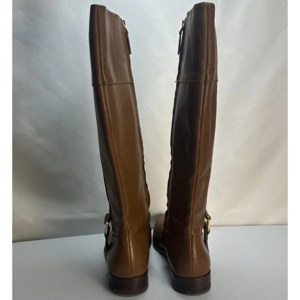 Lauren Ralph Lauren Bernadine Riding Boots Womens 9.5B Tan Leather Knee High